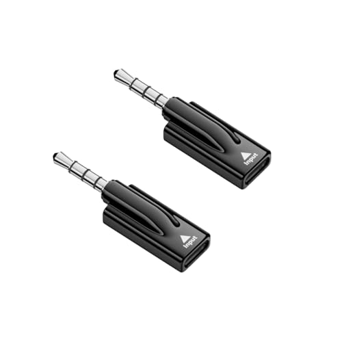Headphone Jack Adapter,TypeC Female to 3.5mm Male Audio Cable Adapter,Dongle Compatible with MP3 Players, CD Players, Laptops, Tablets, Smartphone, Earbuds and Accessories - color: black
