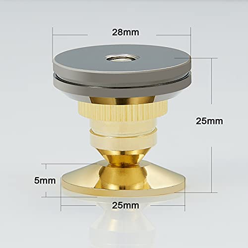 Speaker Spikes Adjustable Floor Protectors 8pcs with Adhesive, Gold - color: Gold
