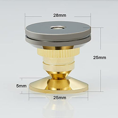 Speaker Spikes Adjustable Floor Protectors 8pcs with Adhesive, Gold - color: Gold