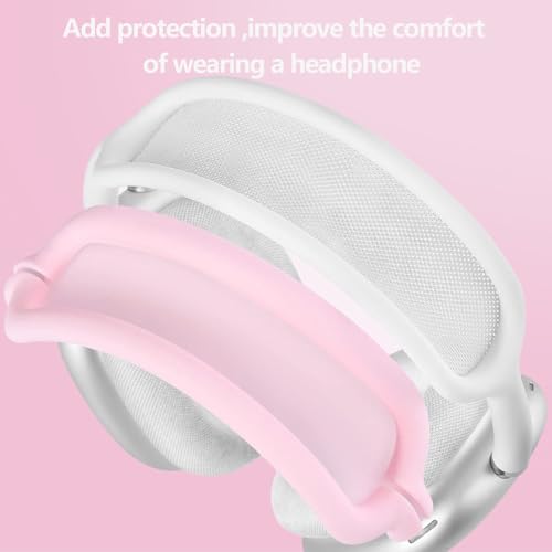 3-in-1 Silicone Case Cover for AirPods Max 2/AirPods Max Headphones, Apple AirPod Max Accessory Protective Cover, Headband/Ear Cups/Ear Pad Covers, Anti-Scratch and Sweatproof (All Pink) - color: All pink