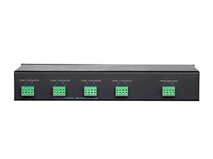 Monoprice SSVC-4.1 Single Input 4-Channel Speaker Selector with Volume Control, Impedance Protection, Individual Zone On/Off Buttons, Black, Model Number: 138159