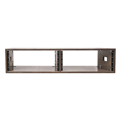 Sound Town DIY 2 x 4U Studio Rack with Baltic Birch Plywood, Weathered Brown for Recording Room, Home Studio (SDRK-D4B) - size: 2 x 4U, Weathered Brown