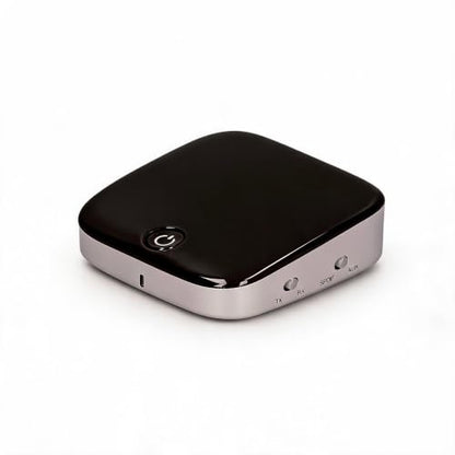 Bluetooth 5.0 Adapter, Portable Wireless Audio Transmitter and Receiver, Low Latency Dual Mode for TV Headphones Home Theater, Black