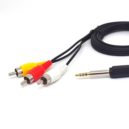2.5mm TRRS to 3 RCA Male AV Cable 5FT for Camera AUX MP3 Speaker TV | 2.5mm to 3 RCA Male, Audio Video AUX Cord, 1.5M, Includes 2.5mm Female to 3.5mm Male Adapter for Smartphone, MP3, Speaker, TV - style: With Conversion Head