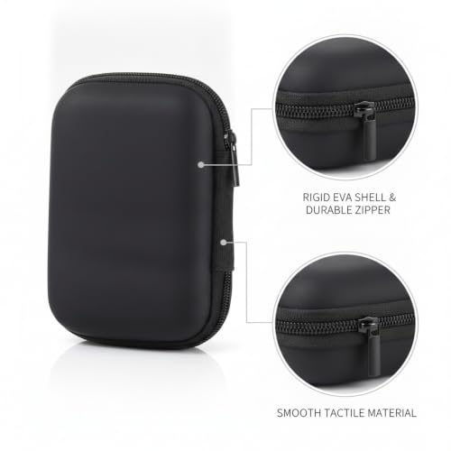Hard Shell EVA Headphone Case for Over-Ear Models, Compact Travel Storage Organizer, Black