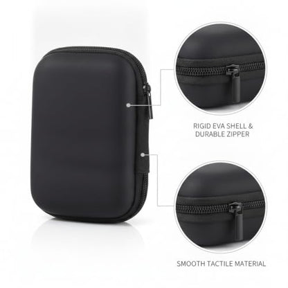 Hard Shell EVA Headphone Case for Over-Ear Models, Compact Travel Storage Organizer, Black