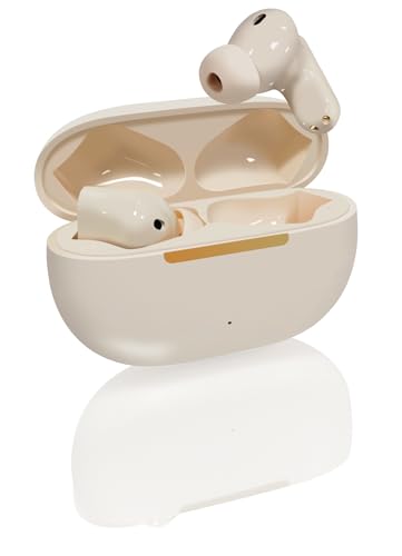 TINGER in-Ear ANC Wireless Earbuds, 35dB Active Noise Canceling Bluetooth Headphones, 24H Playtime Hi-Fi Bass Earphones with IPX4 Waterproof, Built-in Mic for Travel Workout - color: Beige