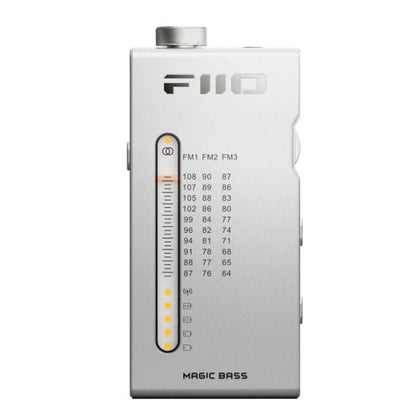 FiiO RR11 Portable HiFi FM Stereo Radio Receiver with Analog PVR Tuning, BASS+3D Sound Effects, 64MHz-108MHz (Silver, Hi-Res Audio Certified) - color: Silver