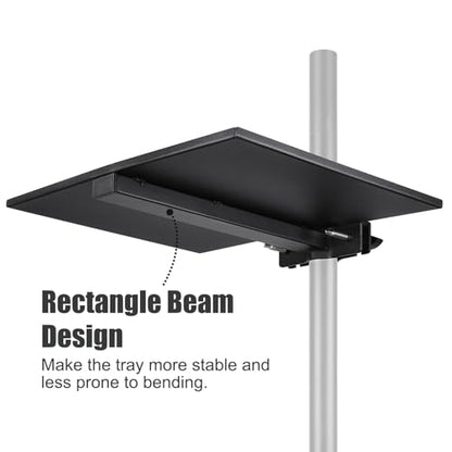 Microphone Tray 11.8 x 11.8 in | Heavy-Duty Steel Shelf, Adjustable Clamp, 12 lbs Capacity, Recording Studio, Podcast, Live Stream - size: 11.8" X 11.8"