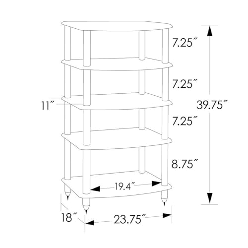 Pangea Audio Vulcan Five Shelf Audio Rack, Media Stand, and Components Cabinet 5 Shelf Rosenut Red - color: 5 Shelf Rosenut Red