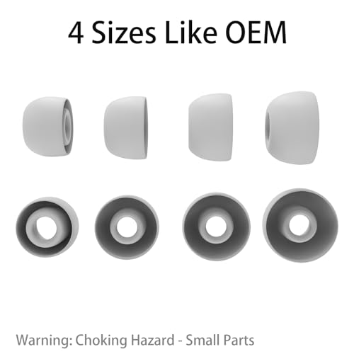 8 Pairs Replacement Silicone Ear Buds Tips Compatible with Razer, HUIFU, ISOtunes, SteelSeries, chalvh, 1more, HearSound, DefenderShield, Fits in Case, with 3-in-1 Cleaner Kit, XS/S/M/L - color: White