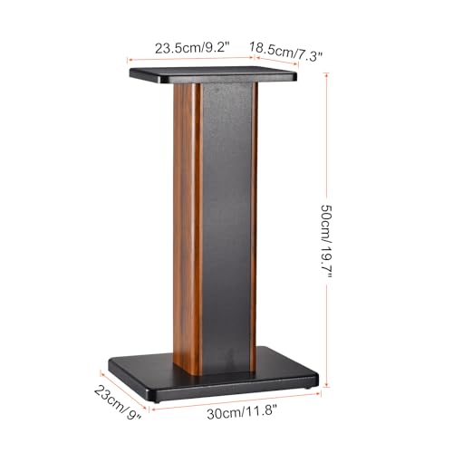 MECCANIXITY 우드 스피커 스탠드, 2팩 50cm(19.7인치) 범용 스피커 스탠드 할로우 스탠드 향상된 오디오 청취 홈 시어터 시네마용 - size: 19.7 Inch
