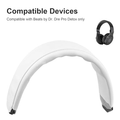 Alitutumao Soft Protein Leather Headband Cushion Pads Compatible with Monster Beats by Dr.Dre PRO Detox Wireless Headset Headphones (White) - color: White Headband