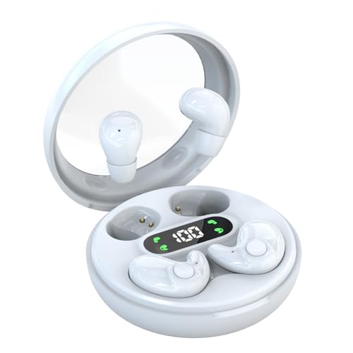 Earbuds,Mini Invisible Sleep Earbuds,Bluetooth 5.4 Ultra-Stylish Headphones for Sleep,Comfortable Blocking Noise,2-Pack Small mini Invisible Wireless Earbuds for Sleeping (White) - color: White
