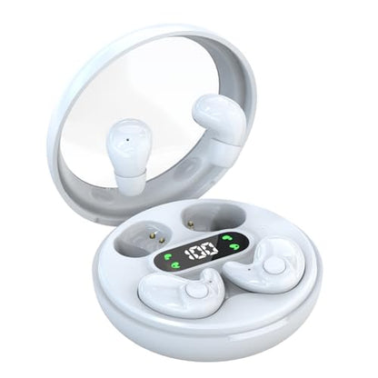 Earbuds,Mini Invisible Sleep Earbuds,Bluetooth 5.4 Ultra-Stylish Headphones for Sleep,Comfortable Blocking Noise,2-Pack Small mini Invisible Wireless Earbuds for Sleeping (White) - color: White