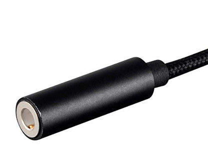 Monoprice MFi Certified Lightning to 3.5mm Jack Audio Adapter - Nylon Braided, Black