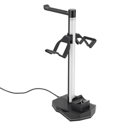RGB Headset Stand with Controller Holder for 2 Pro, Charging Dock for Gaming Setup, and Streamers