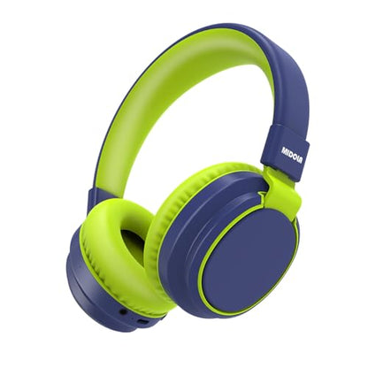Kids Bluetooth Headphones Wireless 68 Hours,Safe Volume Limit 85/94dB | Adjustable Headband Foldable Over-Ear Lightweight Headsets for Toddler Girls Boys Tablet/iPad,HD Stereo,Built-in Mic,Green - color: DeepBlueSky