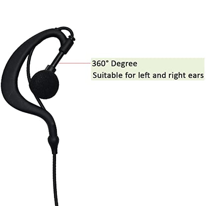 G Shape Earpiece Walkie Talkie Radio Headset with PTT Mic Compatible with HYT Hytera BD502 BD502i PD502 PD562 TC-508 TC-580 - size: Standar