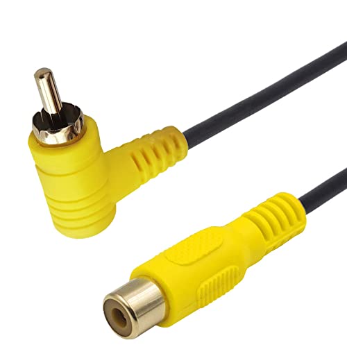 RCA Audio Cable Gold-Plated Elbow RCA line Lotus Male and Female Extension Lotus AV Video Cable Projector Cable Audio Cable (15cm RCA Female Straight to Male Bend 2PCS) - color: 15cm RCA female straight to male bend 2PCS