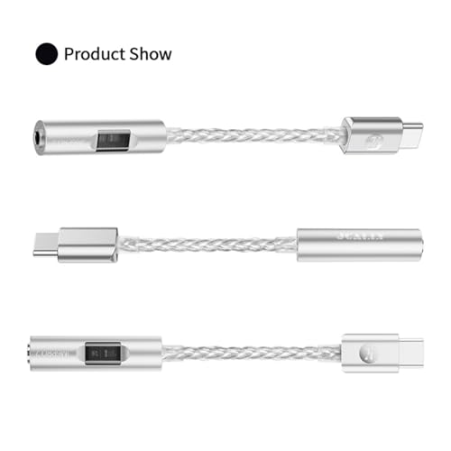 USB C to 3.5mm Audio Adapter DAC Amplifier CX31993 Chip & MAX97220 High-Performance Audio Amp for Headphones, 70mW Output, JCALLY JM6 PRO 2 AUX Dongle for iPhone, Android, PC