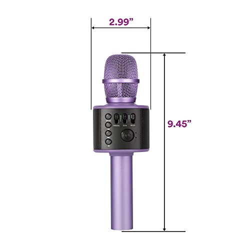 Wireless Bluetooth Karaoke Microphone with Built-in Speakers + HD Recording, Portable Handheld Mic | Lilac - style: Lilac