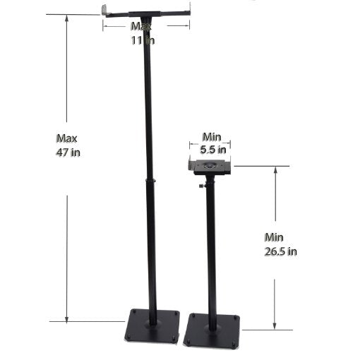 VideoSecu Floor Speaker Stand One Pair for Satellite Surround Sound Speakers MS07B2 1B5