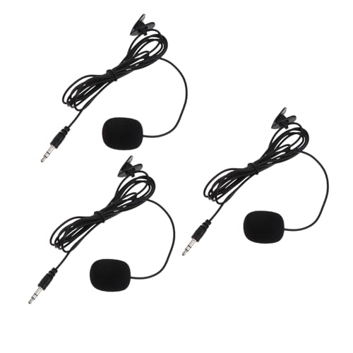 BESPORTBLE 3Pcs Lavalier Microphones for Laptop and Desktop Professional Clip Mic for Streaming Recording and Video Chat Easy to Use Compact Design