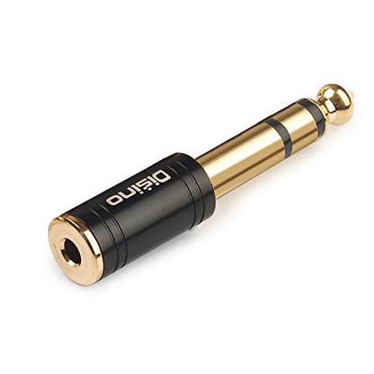 1/4" to 3.5mm Stereo Headphones Adapter, New Upgrade Gold-Plated Pure Copper Mini Jack 1/8'' Female to 1/4'' Male Jack Plug Stereo Adapter for Headphone, Amp Adapte, Black - 1 Pack - color: 635TRSM-35F-1P