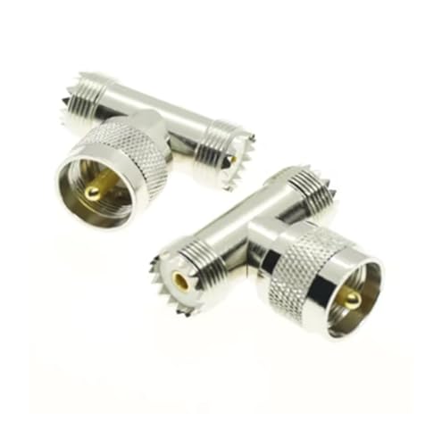 UHF Male Female to UHF Male Female Connector PL259 to SO239 T Right Angle 3 Way RF Coax Coaxial Adapter(UHF-JK Quick) - color: UHF-JK quick