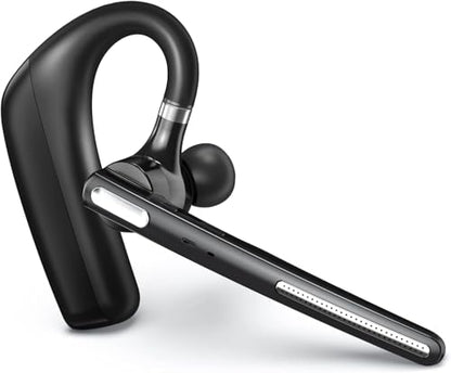 Bluetooth Headset - Wireless Headset with Microphone 90 Days Standby/110 Hours Talktime, Bluetooth Earpiece for Cell Phone/PC Tablet/Laptop Computer, Headphones for Trucker/Driver/Business
