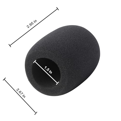 2 Pack Foam Mic Cover Handheld Microphone Windscreen | Fits Most Ball-Type Microphone, Soft and Comfortable Mic Muffler Handheld Microphone Cover