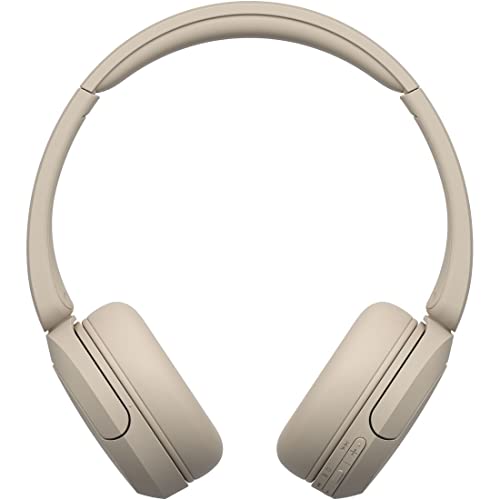 Sony WH-CH520 Best Wireless Bluetooth On-Ear Headphones with Microphone for Calls and Voice Control, Up to 50 Hours Battery Life with Quick Charge Function, Includes USB-C Charging Cable - Beige - color: Beige