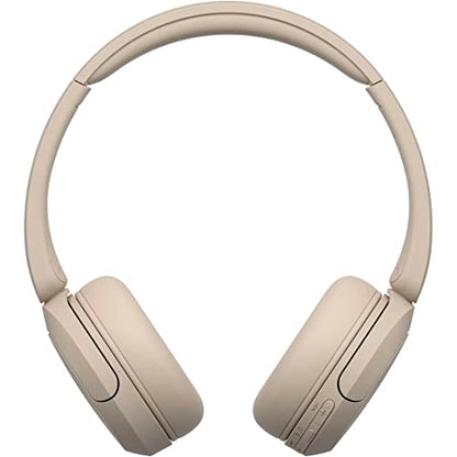 Sony WH-CH520 Best Wireless Bluetooth On-Ear Headphones with Microphone for Calls and Voice Control, Up to 50 Hours Battery Life with Quick Charge Function, Includes USB-C Charging Cable - Beige - color: Beige
