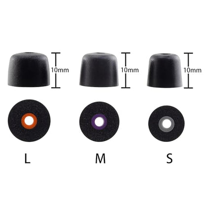 Replacement Memory Foam Ear Tips for Shure SE215 PRO SE215, SML | Compatible with Shure SE112 SE315 SE425 SE535 SE846 Aonic4 Aonic5 Earphones, Ultimate Comfort, 3 Pairs (Black) - size: SML