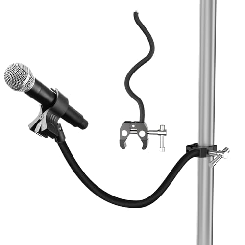 Mippko Gooseneck Microphone Stand,19.69" Flexible Adjustable Arm Super Crab Clamp Mic Clip 3/8"-16 to 5/8"-27 Adapter Mount,Compatible with Shure/Fifine / AT2020 / Pyle/Blue Snowball/Razer - style: Gooseneck Microphone Stand