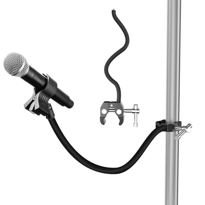 Mippko Gooseneck Microphone Stand,19.69" Flexible Adjustable Arm Super Crab Clamp Mic Clip 3/8"-16 to 5/8"-27 Adapter Mount,Compatible with Shure/Fifine / AT2020 / Pyle/Blue Snowball/Razer - style: Gooseneck Microphone Stand