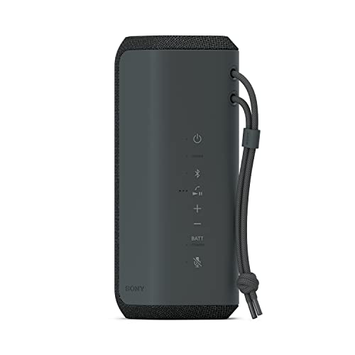 Sony SRS-XE200 X-Series Wireless Ultra Portable-Bluetooth-Speaker, IP67 Waterproof, Dustproof and Shockproof with 16 Hour Battery and Easy to Carry Strap, Black | 16 Hour Battery, Easy to Carry Strap, Wide Sound Goes Anywhere, Line Shape Diffuser, Dual Pa