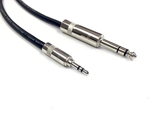 Custom Cable Connection 15 Foot Pro Audio 1/4 inch (6.35mm) TRS to 1/8 inch (3.5mm) TRS Balanced Cable - size: 15 Foot