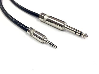 Custom Cable Connection 15 Foot Pro Audio 1/4 inch (6.35mm) TRS to 1/8 inch (3.5mm) TRS Balanced Cable - size: 15 Foot