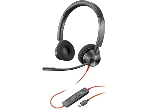 Plantronics - Blackwire 3320 USB-A - Wired, Dual-Ear (Stereo) Headset with Boom Mic - USB-A to Connect to Your PC, Mac or Cell Phone - Works with Teams, Zoom & More - style: Standard