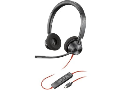 Plantronics - Blackwire 3320 USB-A - Wired, Dual-Ear (Stereo) Headset with Boom Mic - USB-A to Connect to Your PC, Mac or Cell Phone - Works with Teams, Zoom & More - style: Standard