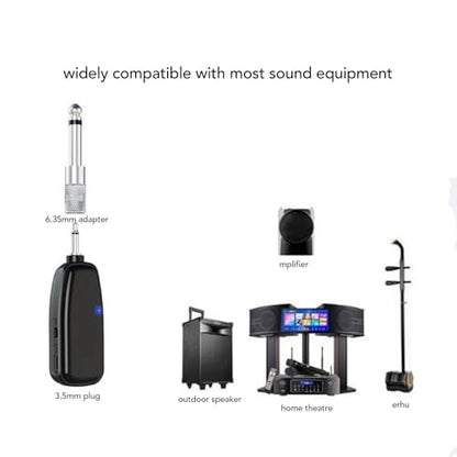 Violin Pickup Microphone, 2.4G Wireless Noise Reduction Instrument Mic with 3.5mm to 6.35mm Adapter for Acoustic Violin