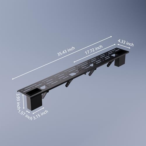 TV Top Shelf, 35.4" Metal Monitor Mount Floating Stand with Storage Boxes,Cable Box Above Screen for Apple TV,Sound Bar,Speaker,Router,Switch,Remote Control,DVD,Tv Accessories