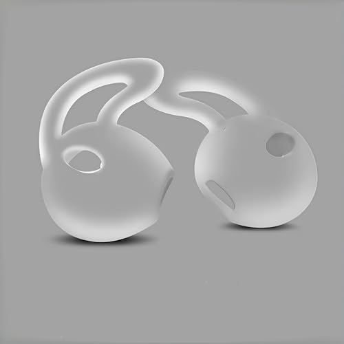 Ear Gel for iPhone EarPods, Anti-Slip Soft Silicone Replacement Earbud Tips, 4 Pairs Sport Ear Hooks Covers for iPhone 7/6s/6 Plus/5s/5c/SE,Clear Ear Buds Tips for Wired Earphone