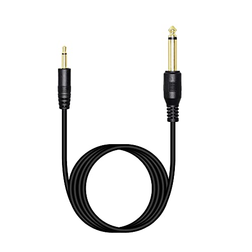 1/8 to 1/4 Stereo Cable,2M/6.56FT Gold Plated 3.5mm Male to 6.35mm Male TS Mono Audio Cable for Amplifier, Speaker,Guitar and Home Stereo System - color: 6.35mm mono male to 3.5mm mono male