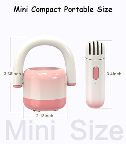 EWA Portable Mini Metal Karaoke Machine, Bluetooth Karaoke Speaker with 2 Wireless Microphones, Ideal Gifts for Girls Boys Family Home Party Birthday Christmas Toys Gifts-(Pink) - color: Pink