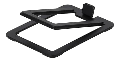 Rockville SR3 Pair Low Profile Speaker Riser Stands for 4" Desktop Speakers | 16-Degree Tilt, 3mm Steel, 25 lbs Capacity, Anti-Slip Feet, De-Coupling Pads, Vibration Isolation, Studio Monitor Compatible