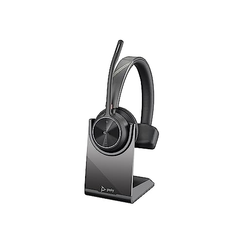 Poly - Voyager 4310 UC Wireless Headset + Charge Stand (Plantronics) - Single-Ear Headset- Connect to PC/Mac via USB-A Bluetooth Adapter, Cell Phone via Bluetooth-Works w/Teams (Certified), Zoom&More - style: Headset + Charge Stand