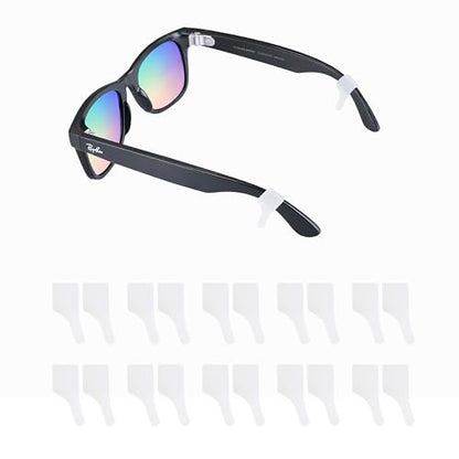 Glasses Ear Grips for Rayban Meta & Thick Temples - Anti-Slip Silicone Eye Glasses Ear Grippers, Eyeglass Grip Sleeve Retainer, Sunglass Holders Cushions Hooks, Accessories - 10 Pairs White - color: 10 Pairs White